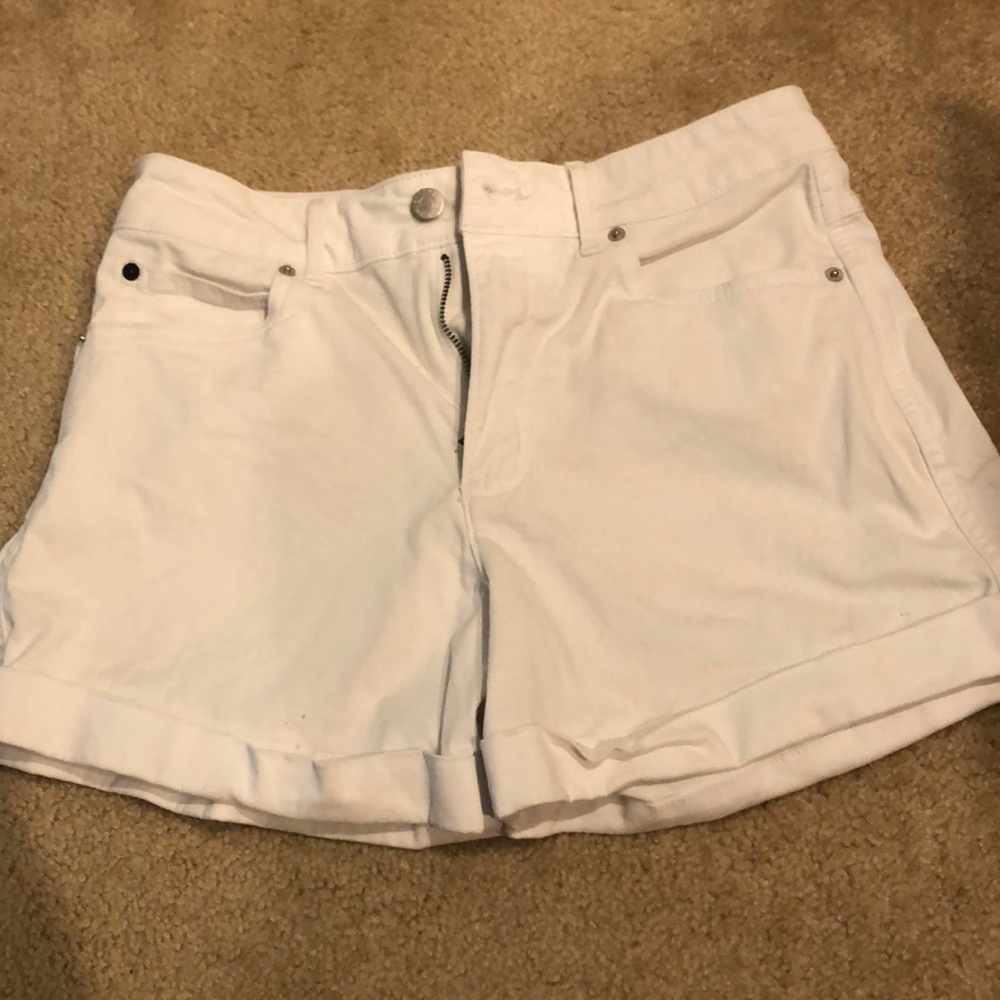 Calvin Klein white jean shorts